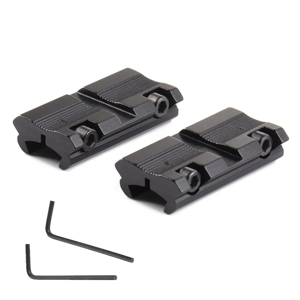 2Pcs Scope Adapter Mount Base 11mm Dovetail to 20mm Picatinny Rail Mount Converter 9.5 Hunting accessorimm -10mm Dovetail